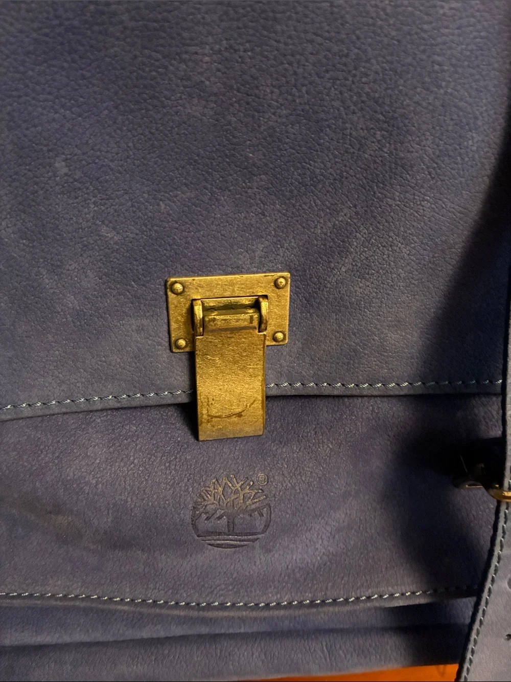 Blue suede Timberland Messenger bag